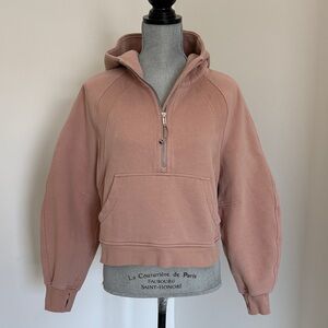 Women’s Lululemon pale Pink Scuba 1/4 zip Hoodie M/L